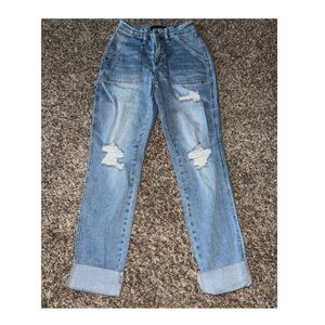 Judy Blue Light Blue Distressed Boyfriend Jeans